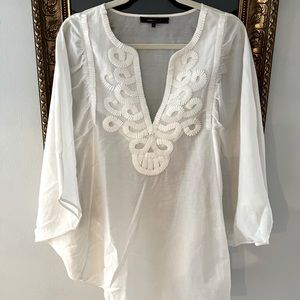 Resort white butterfly top with beautiful detailing